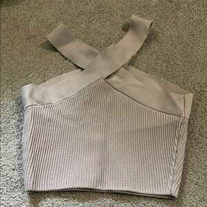 Sculpt Knit Criss Cross Cropped Tank